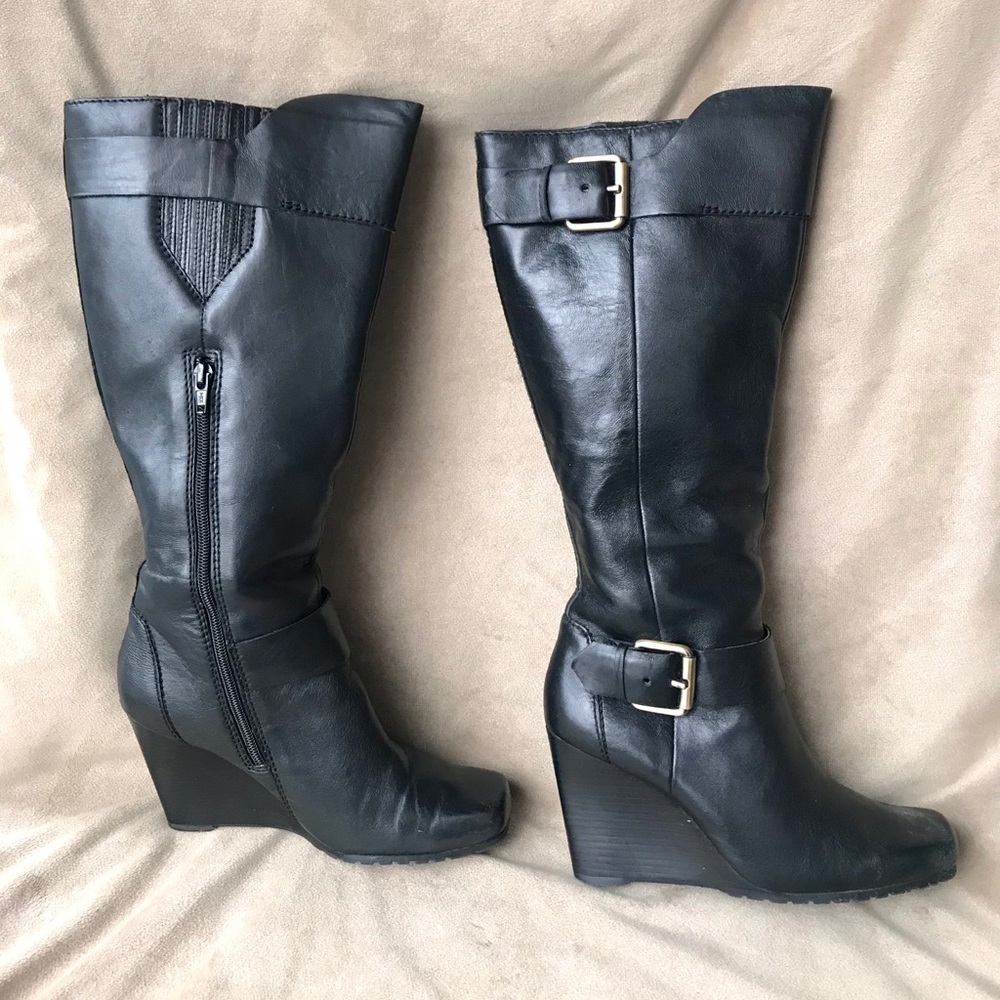 Black leather boots a.n.a.